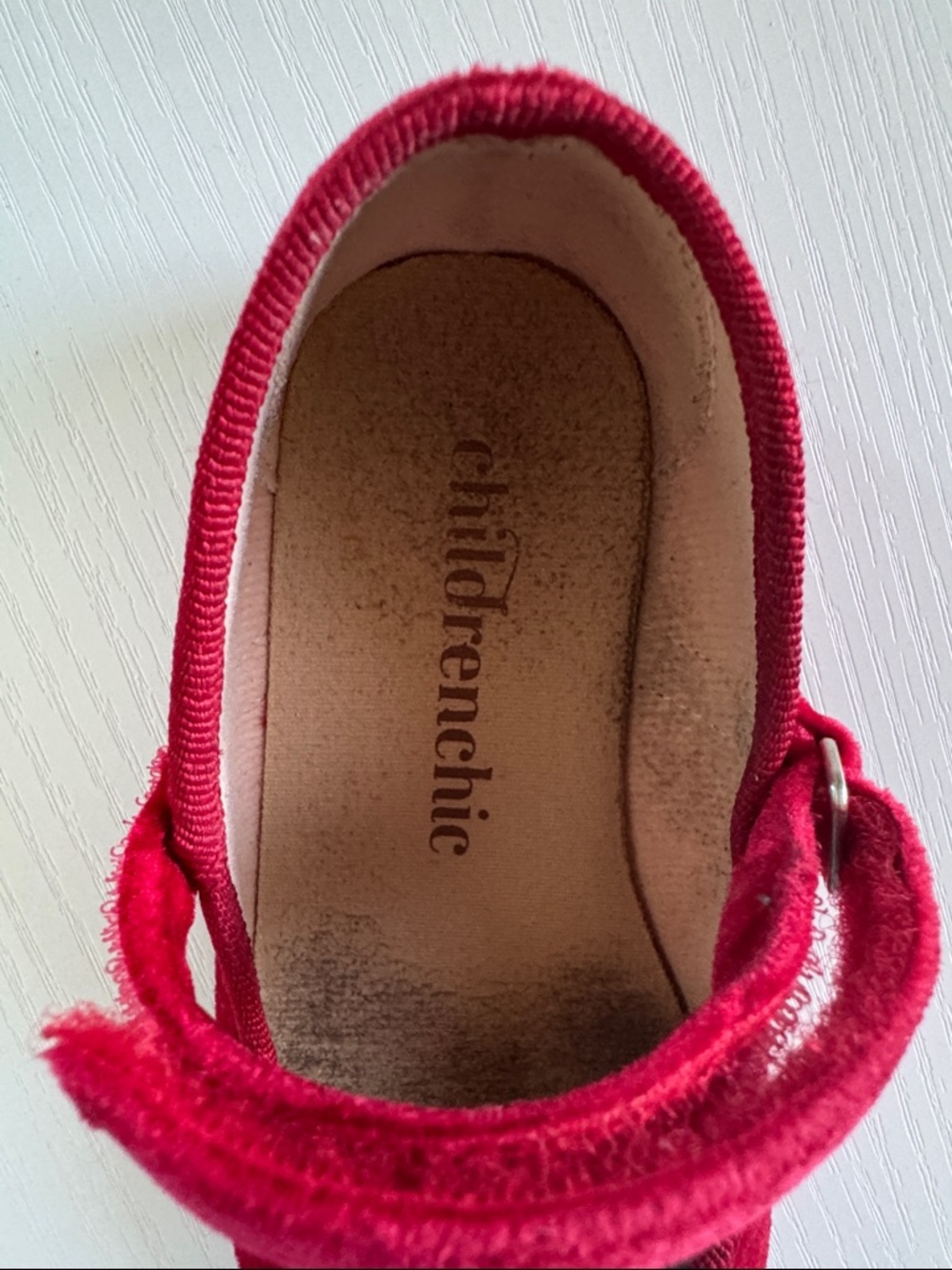 Children’s Red Velvet Mary Jane Dress Shoes - Picture 2 of 4